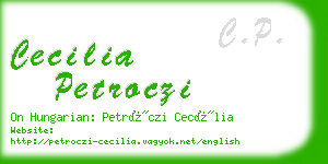 cecilia petroczi business card